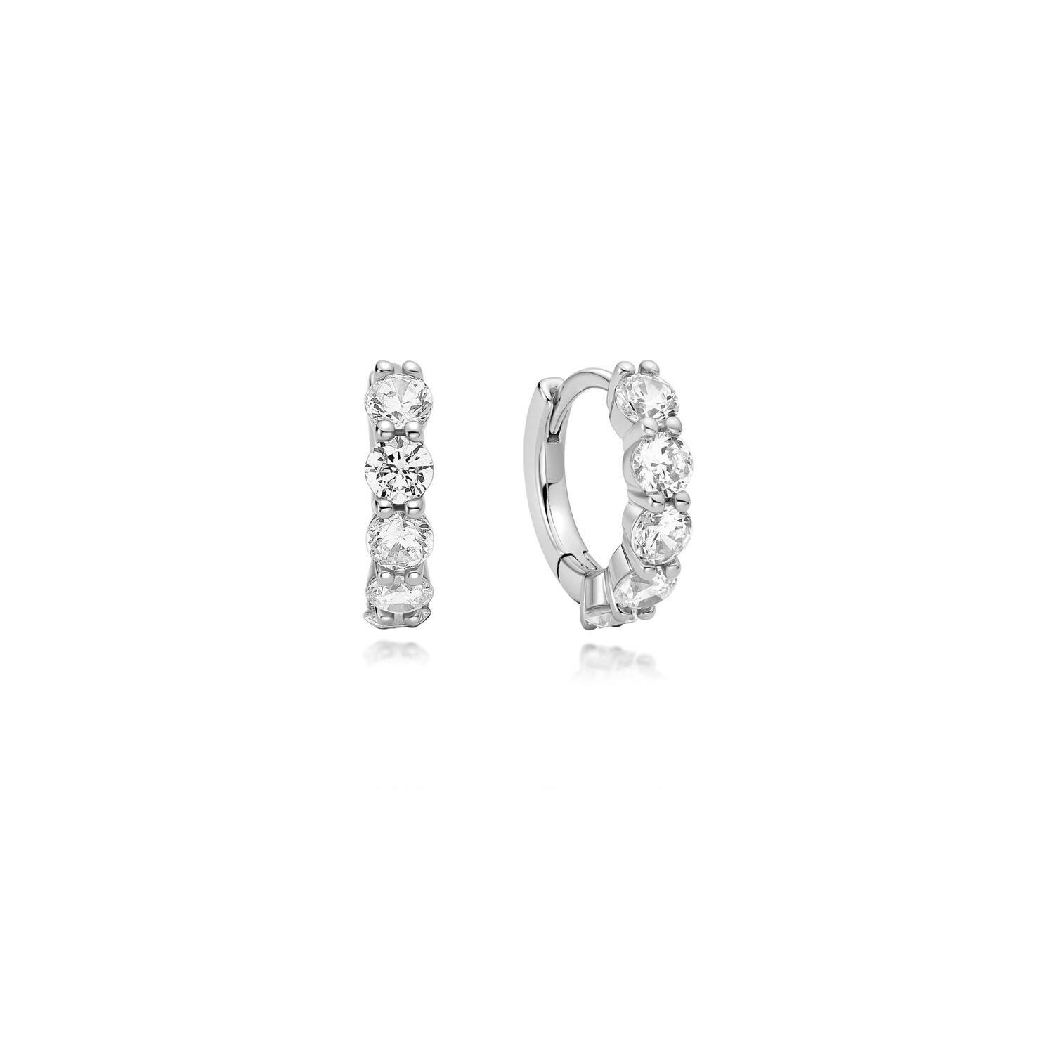 Luna Gaze - Créoles - Argent / Rhodié - Zircone